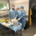 Entrega de material sanitario entregado por Ánthropos en el Centro de Salud de Herencia