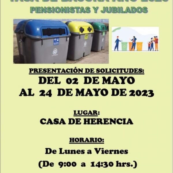 Herencia ofrece una reducción del 50% en la tasa de recogida de basuras para mayores y pensionistas