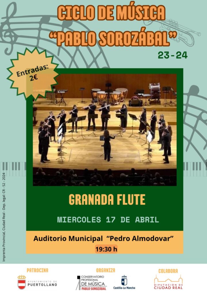 Concierto de flauta de «Granada Flute Ensemble» este miércoles en el Auditorio Municipal