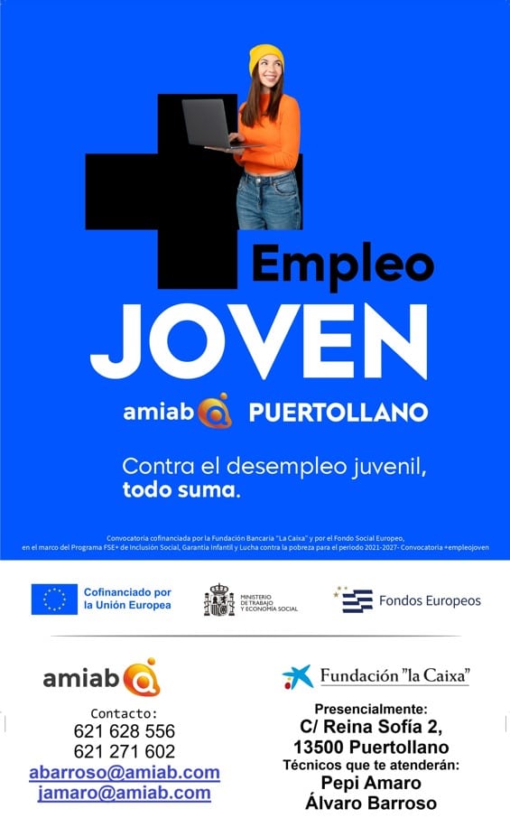 AMIAB Puertollano impulsa la empleabilidad juvenil con un nuevo proyecto dentro de la convocatoria +Empleo Joven de Fundación “la Caixa”