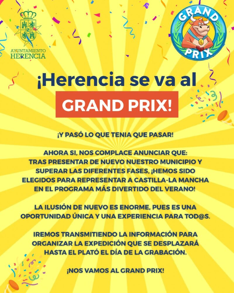 Herencia competirá en el «Grand Prix del Verano» representando a Castilla-La Mancha