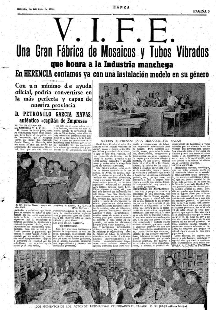 Herencia recupera su memoria industrial con las imágenes de la fábrica de mosaicos V.I.F.E., publicadas en 1958