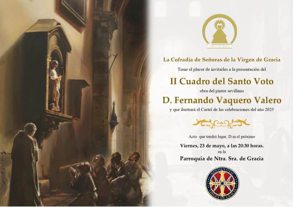 La cofradía de Señoras de la Virgen de Gracia presentará el viernes el cuadro del Santo Voto 2025