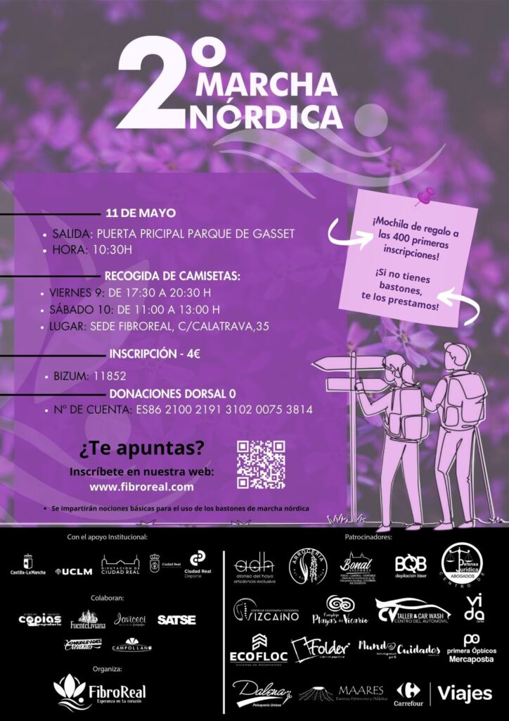 FibroReal celebrará su II Marcha Nórdica el domingo 11 de mayo