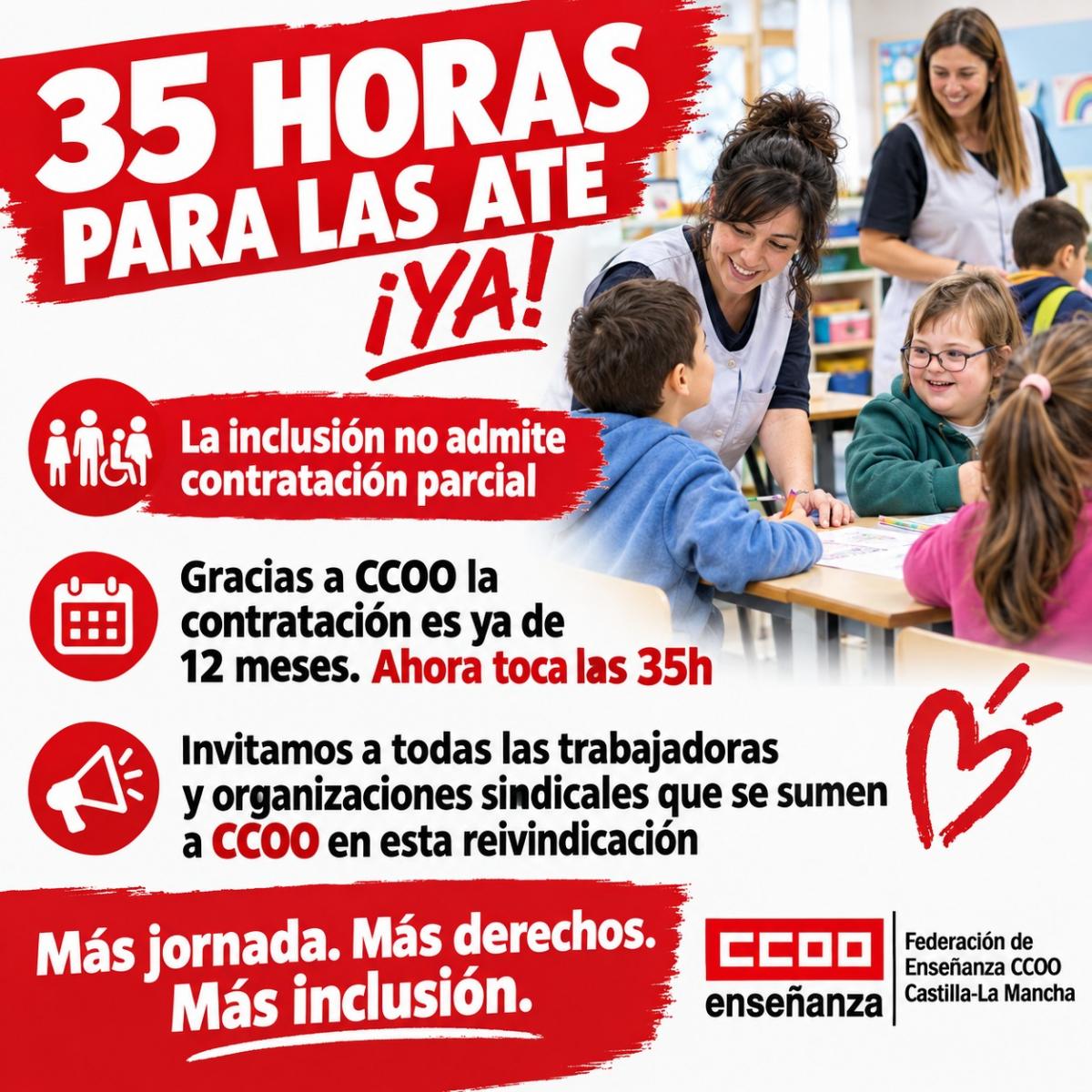 CCOO Inicia Campaña Para Asegurar Jornada Laboral de 35 Horas para ATE en Castilla-La Mancha